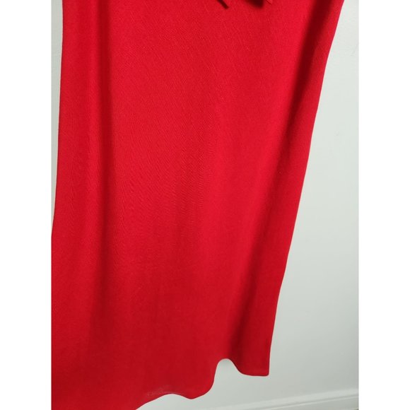 Marconi Women's Sz. 4 Red Linen Blend Sleeveless Sheath Midi Dress - Picture 4 of 8